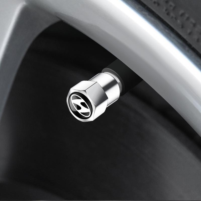 Car Tire Valve Stems Cap Aluminum Tire Wheel Stem Air Valve Cap For Hyundai Tucson Solaris I30 Creta Ix35 I40 IX20 Veloster R2