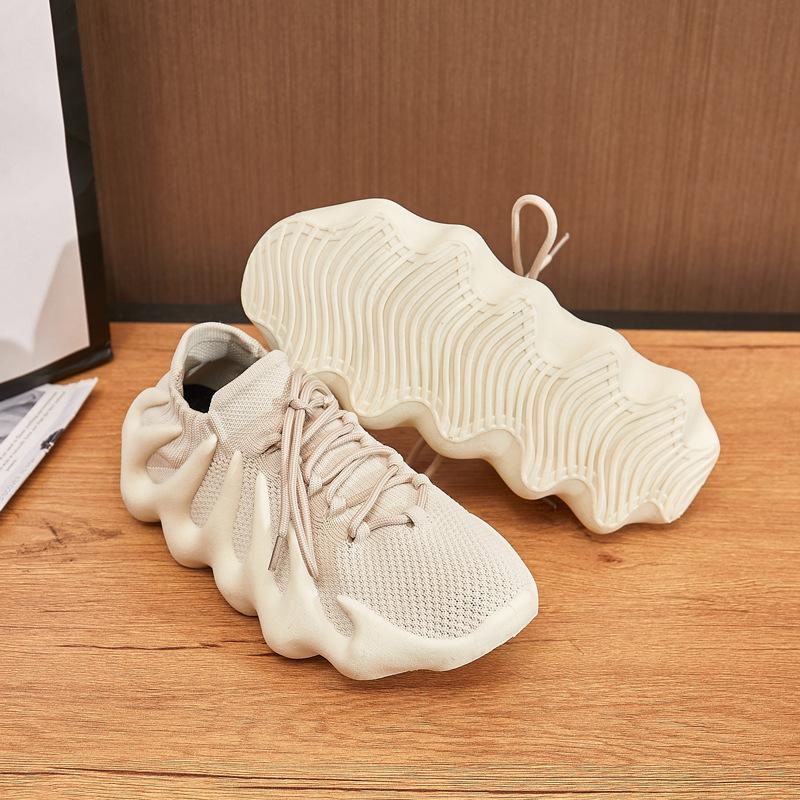 

Спортивне взуття великих розмірів унісекс, одноколірне жіноче повсякденне одноколірне взуття на плоскій підошві, кросівки на шнурівці, чоловіче легке взуття Flyknit 35-44 41