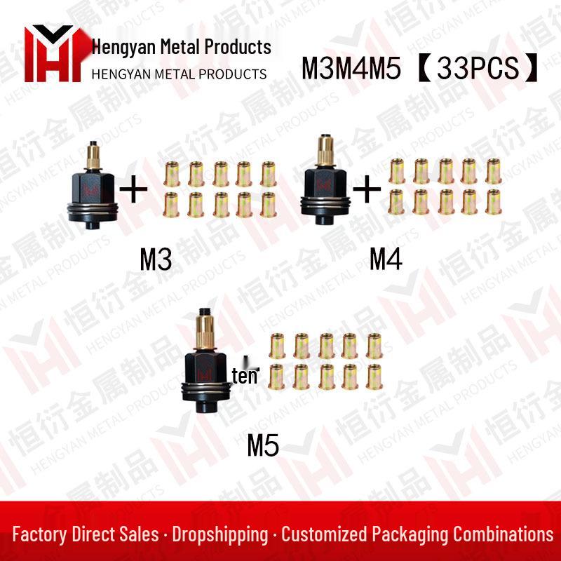 Manual Rivet Nut Tool with Interchangeable Heads M3-M12