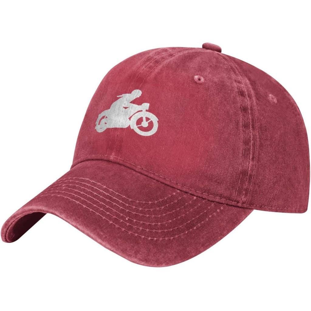 Motorcycle Rider Baseball Cap Washed Cotton Distressed Dad Hat for Unisex Women