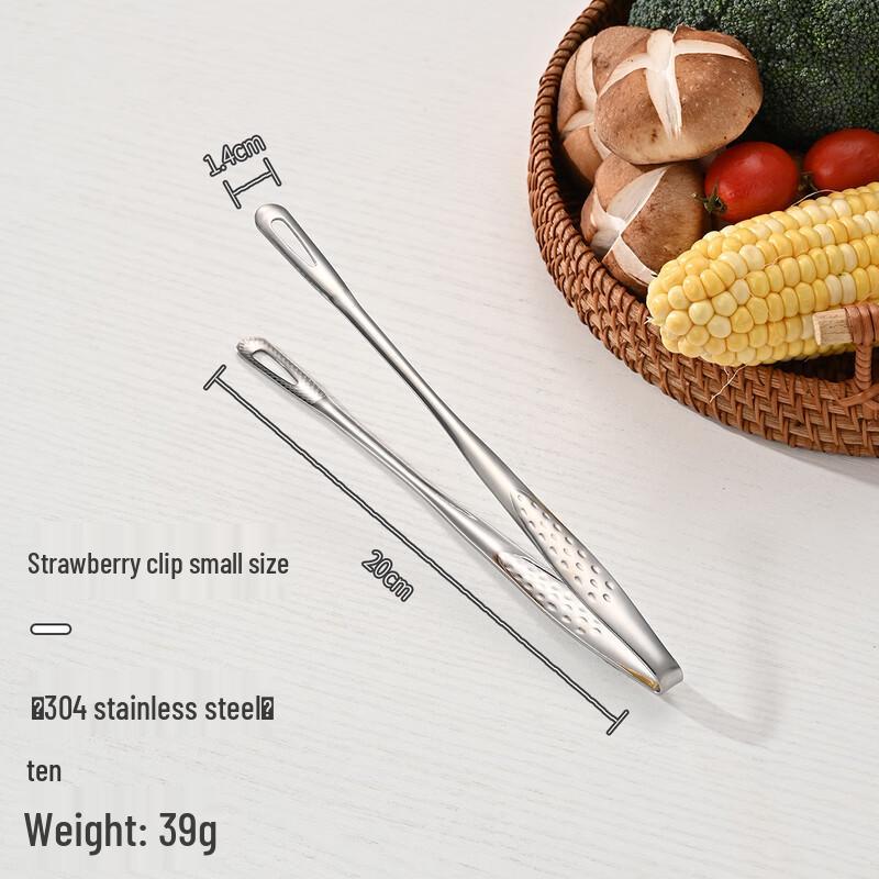 Szczypce do żywności ze stali nierdzewnej w kształcie truskawki