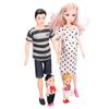 Family Doll Set Lovely Vivid Dad Pregnant Mom Son Daughter Baby Doll Children Toy Birthday Gift