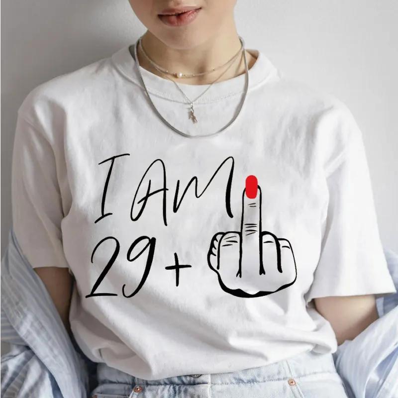 60th Birthday Shirt for Women Clothing I Am 29  39 49 59 Plus Middle Finger Fashion Y2k Graphic Tops Summer Short Sleeve Tees