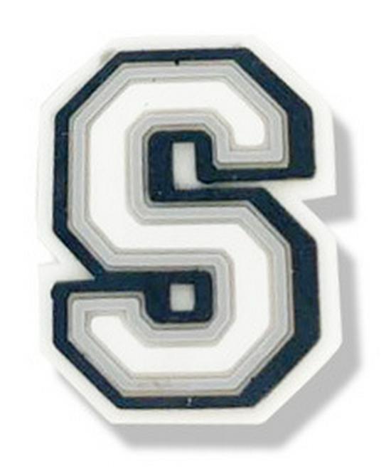 Black & White Letter Series PVC Clog Shoe Charms - Soft Rubber Shoe Flowers & Accessories