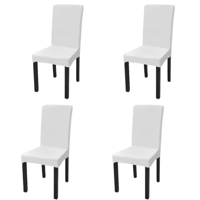 VidaXL Housse de chaise droite extensible 4 pcs blanc 131418