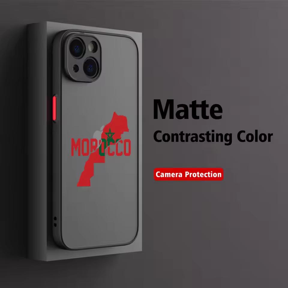 

Матовая прозрачная карта паспорта Марокко Для чехла iPhone 17 16 15 14 13 12 11 Pro XR XS Max 7 8 Plus Противоударный чехол для телефона Y2K iPhone 12 Pro
