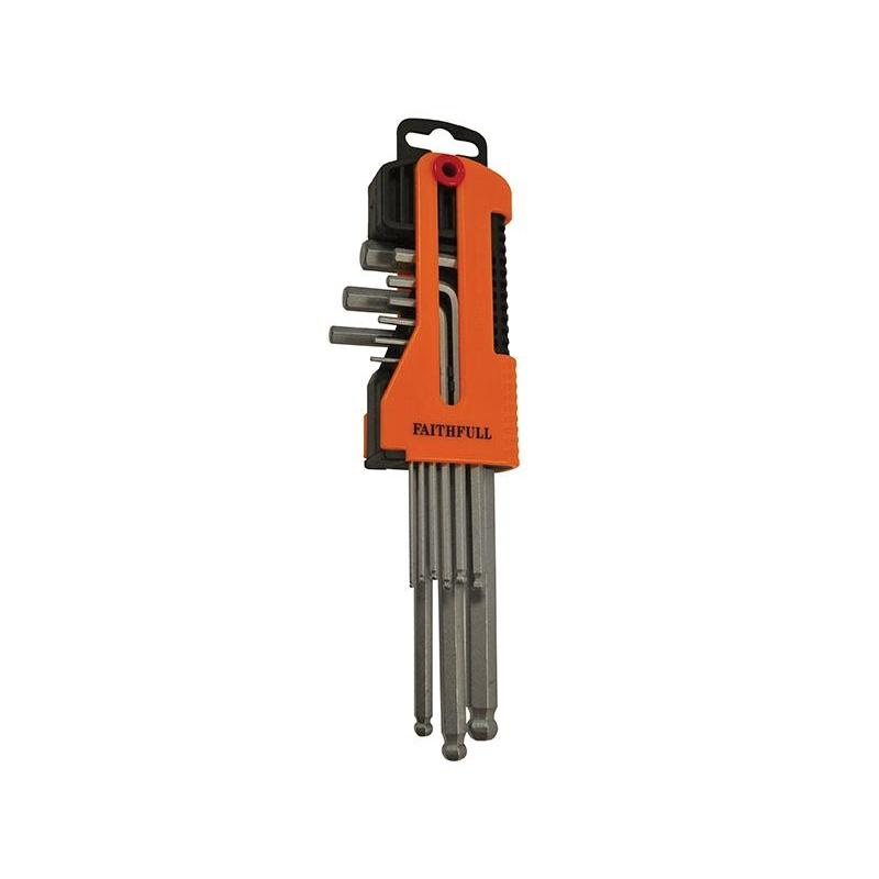 Faithfull Metric Long Arm Ball End Hex Key Set, 9 Piece