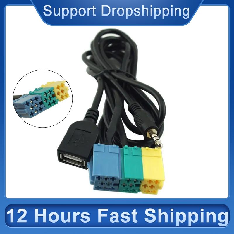 2-in-1 3,5-mm- und USB-Stecker Auto-Audio-Adapter Kabel für Auto-Video-Audio-Adapter Auto-AUX-Kabel für Hyundai K ia
