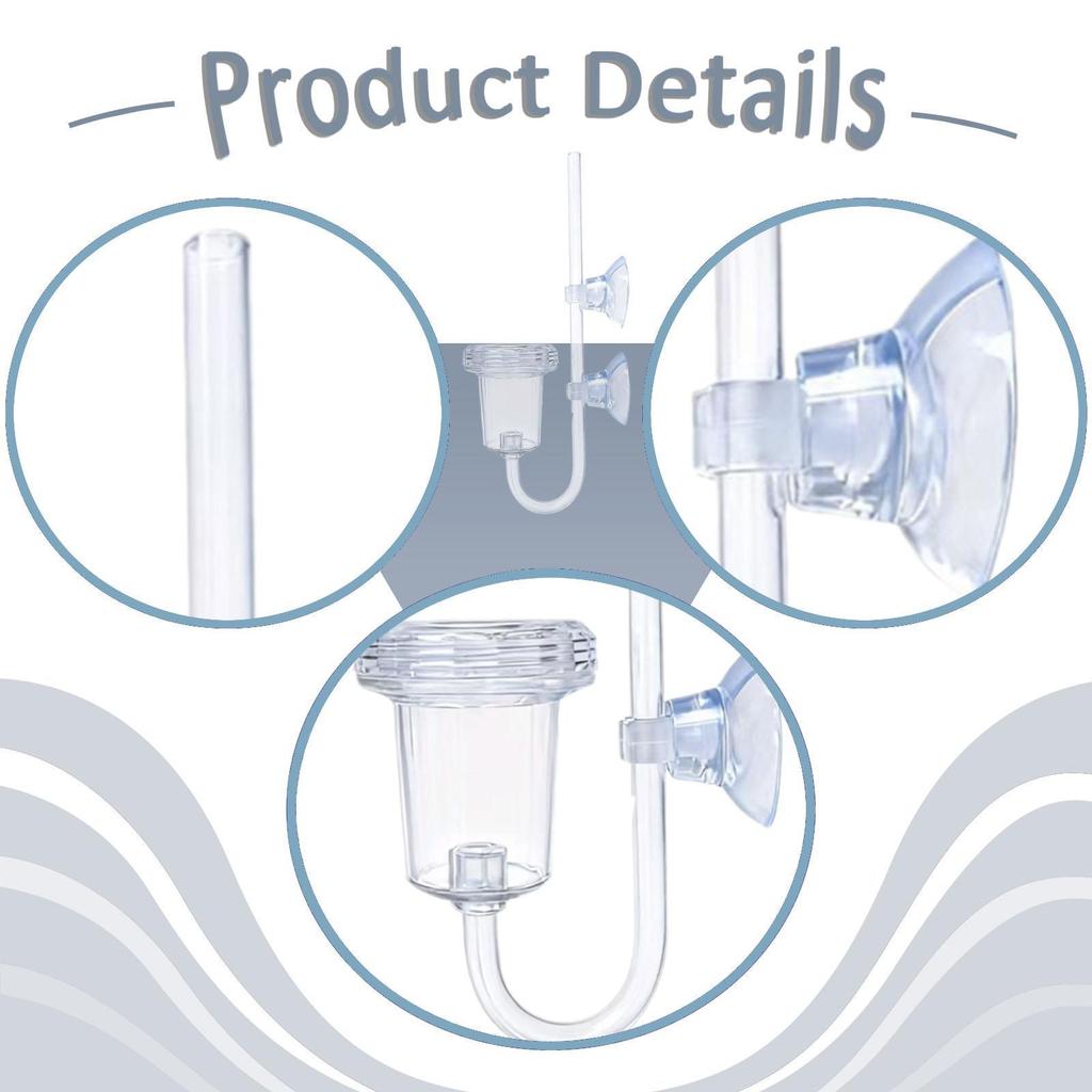 Aquarium Equipment CO2 Atomizer Plastic Double Seal Water Plant Refinement Supply for Freshwater Fish Tank
