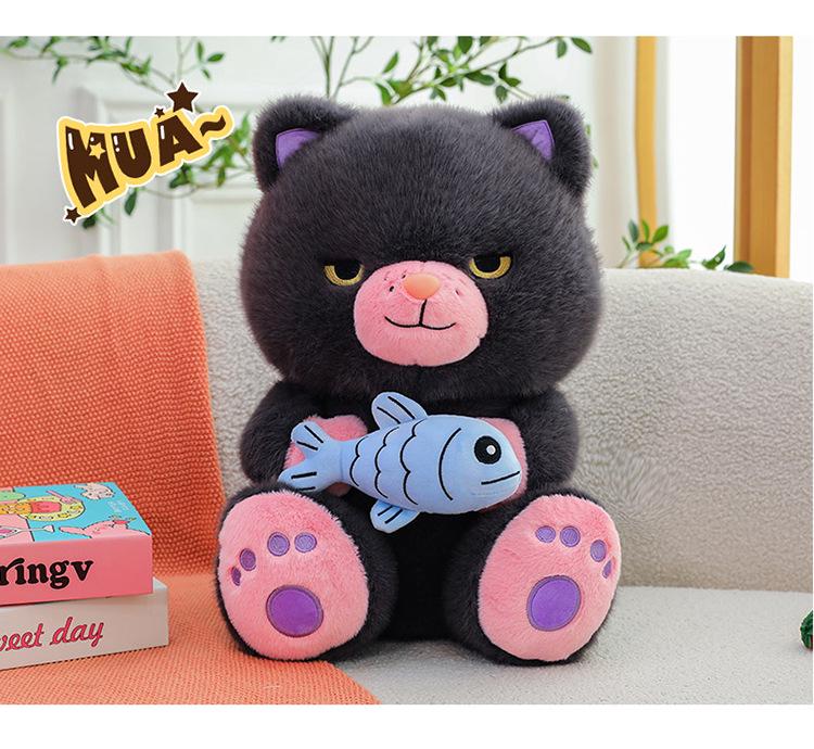 Internet Celebrity Black Cat Plush Doll - Funny Devil Kitty Children's Toy