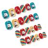 24 pezzi/set autoadesivi portatili adorabili ecologici natalizi autoadesivi per unghie punte per unghie per bambini