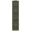 Solar LED Path Light 2 Pcs Olive Green Cold Rolled Steel