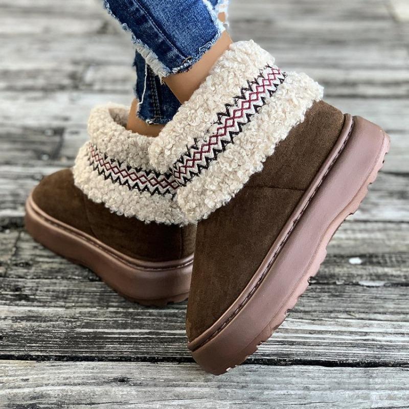 Winter New Platform Snow Boots Women's Velvet Warm and Comfortable Versatile Snow Cotton Shoes