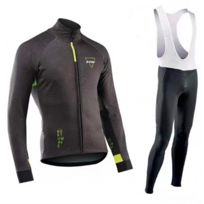 Thin NW Fleece Long Sleeve Cycling Jerseys Set Men Women Moisture Wicking Bike Riding Wear