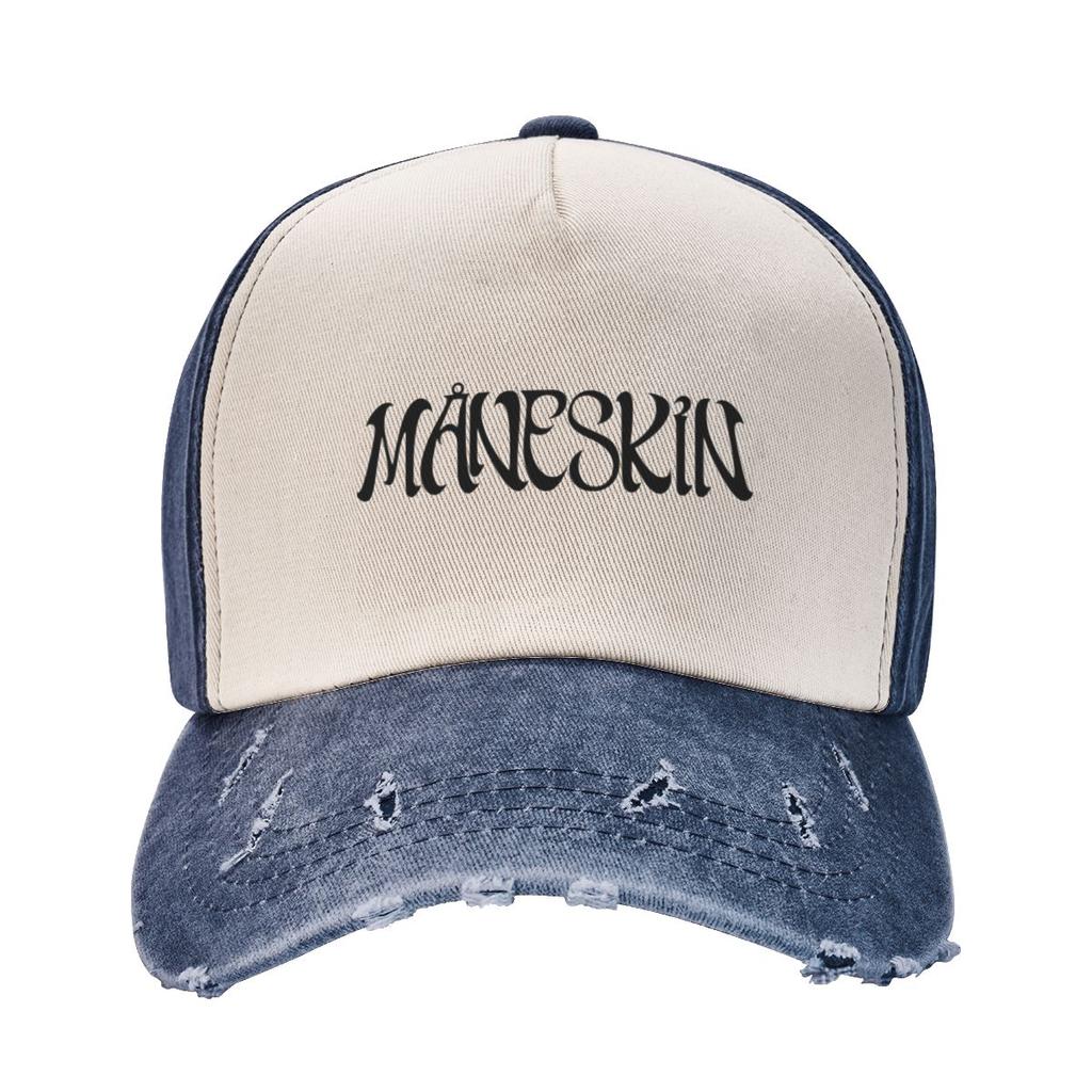 Vintage Maneskin Band Logo Baseball Caps for Unisex Women Distressed Denim Dad Hat Outdoor Activities Unstructured Soft Caps Hat