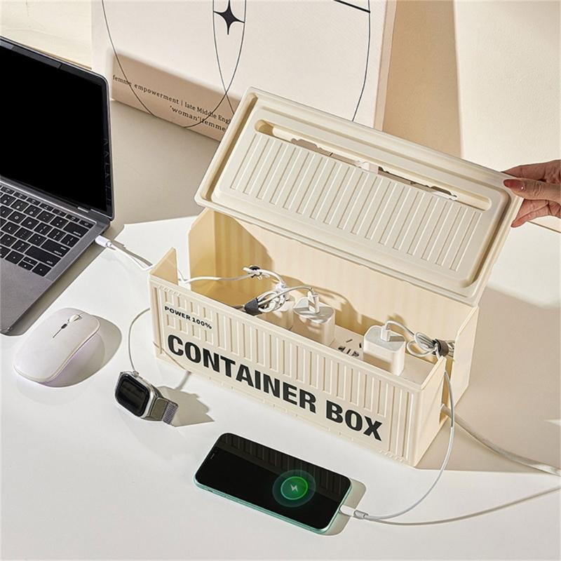 Convenient Desktop Cable Holder Desktop Cable Organizers Cord Management Box For Neat And Efficient Workspaces