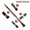 Yinfente Professional Ebonite Clarinet, B Flat, for Beginners, with Two Barrels, Hard Case, Cleaning Kit, Mouthpiece, Cork Grease, and Gloves