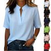 Damen Stylisches Lässiges V-Ausschnitt Locker sitzendes Hemd T-Shirt