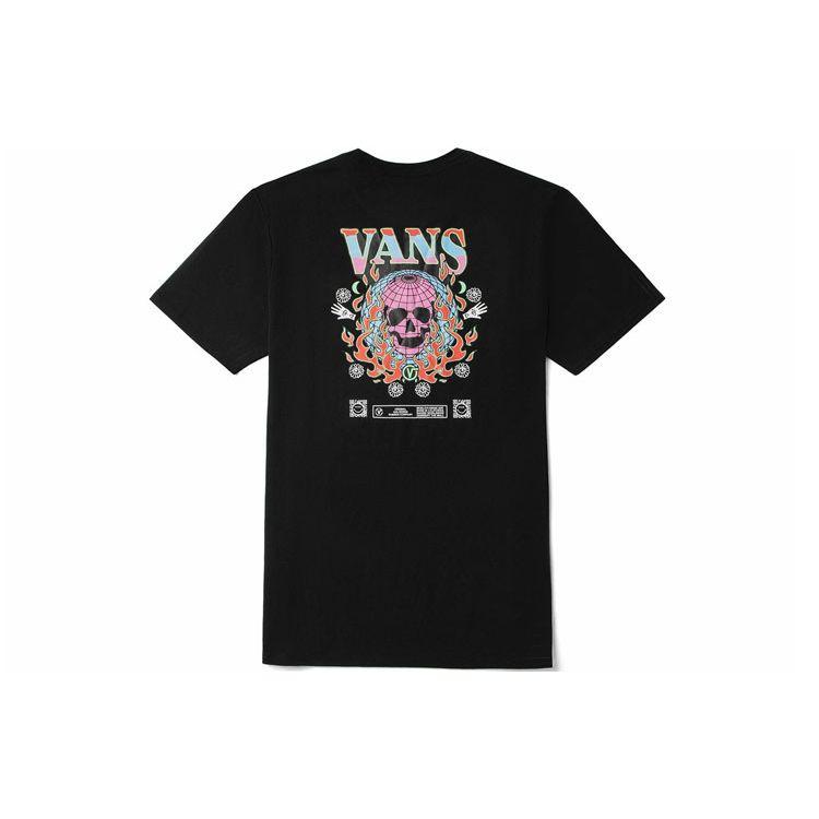 

Vans Skull Print Loose Casual T-Shirt Unisex Tops Black VN0A4UTSBLK XS