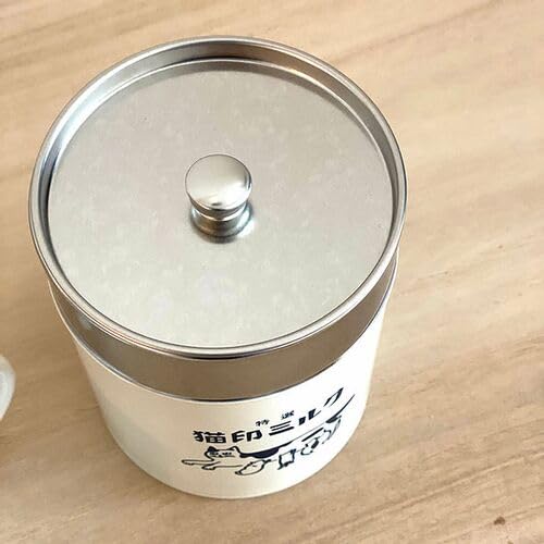 [Seiyosha] Canister Cat Brand Milk Handmade Tin Canister