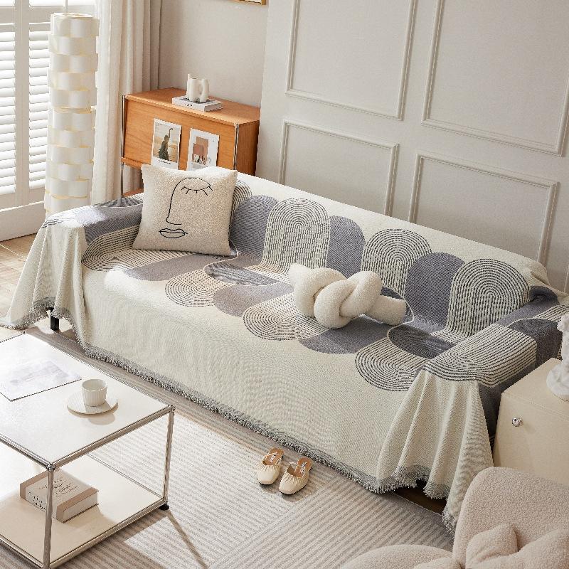 Jacquard Chenille Sofa Cover Cloth Sofa Blanket Full Cover Universal Couch Towel Cover Dust Proof Sofa Cushion with Tassel