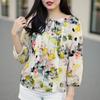 ZANZEA Women Casual Round Neck 3/4 Sleeve Loose Floral Print Blouse
