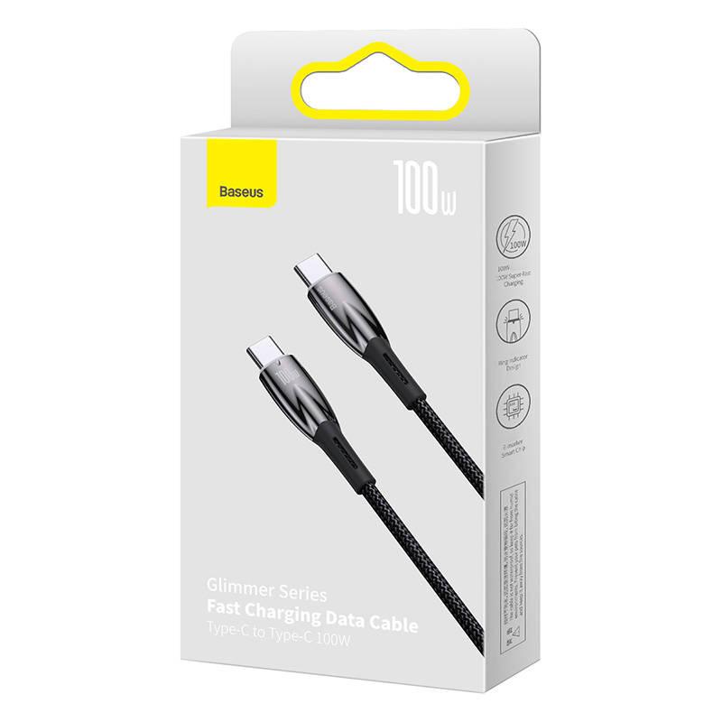 Kabel Usb-C Do Usb-C Baseus Glimmer, 100W, 1M (Czarny)