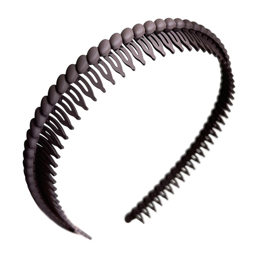 Trendy Anti Slip Headbands for Women with Teeth Comb Lightweight Plastic Design Plain Hair Hoop