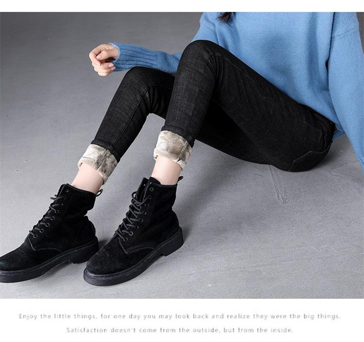 High-Waisted Plus-Velvet Skinny Jeans for Women - New Autumn/Winter Style, Light-Colored, Slimming, Elastic, Thickened, Self-Heating Small-Leg Pants