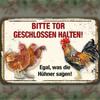 Vintage Metal Farmhouse Wall Art Chicken Decor Rustic Poultry Yard Sign