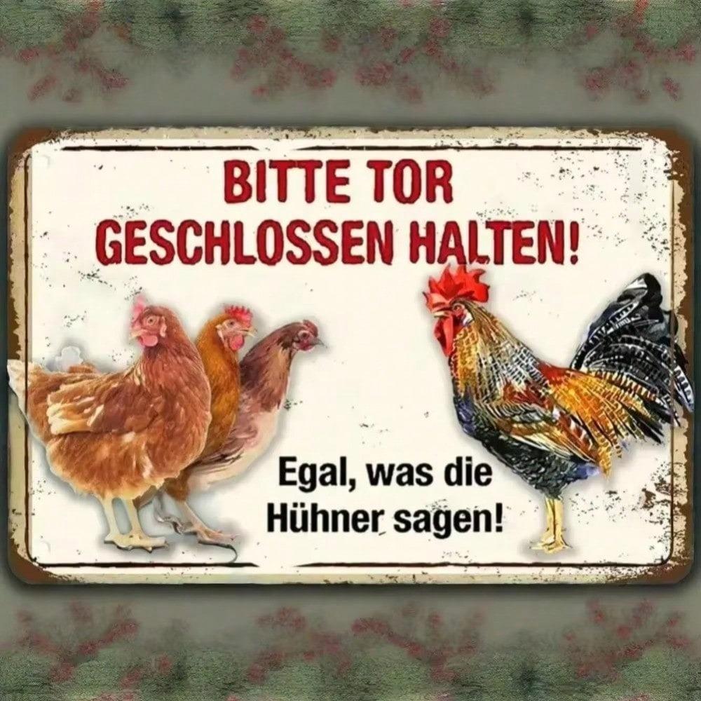 Vintage Metal Farmhouse Wall Art Chicken Decor Rustic Poultry Yard Sign