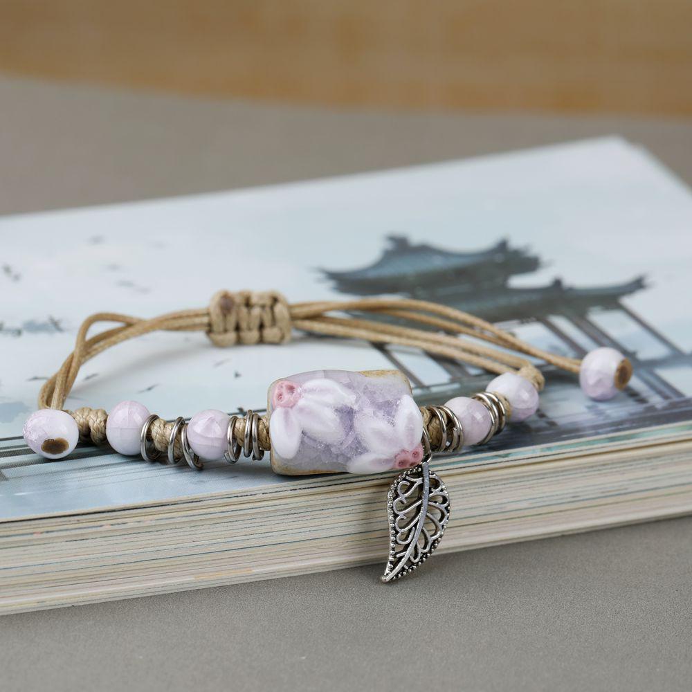 Broken Bridge Ceramic Floral Handmade Bracelet - Women's Fashion Jewelry
