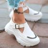 fashion 2024 Women Platform Sneakers Ladies Buckle Wedge Casual Sports Shoes Fashion Plus Size Women's Vulcanized Shoes Zapatillas Mujer