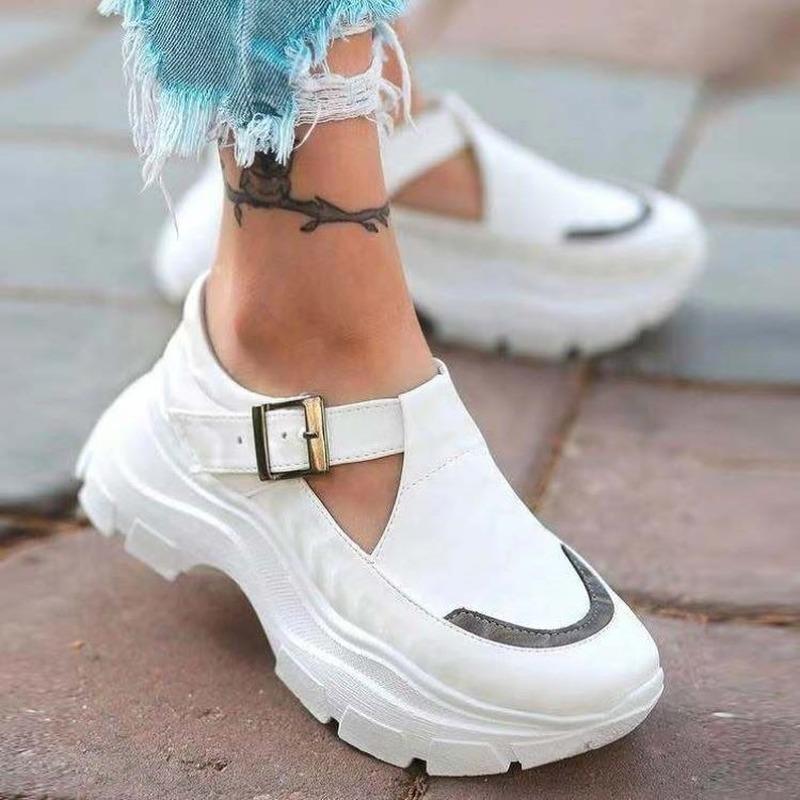 fashion 2024 Women Platform Sneakers Ladies Buckle Wedge Casual Sports Shoes Fashion Plus Size Women's Vulcanized Shoes Zapatillas Mujer