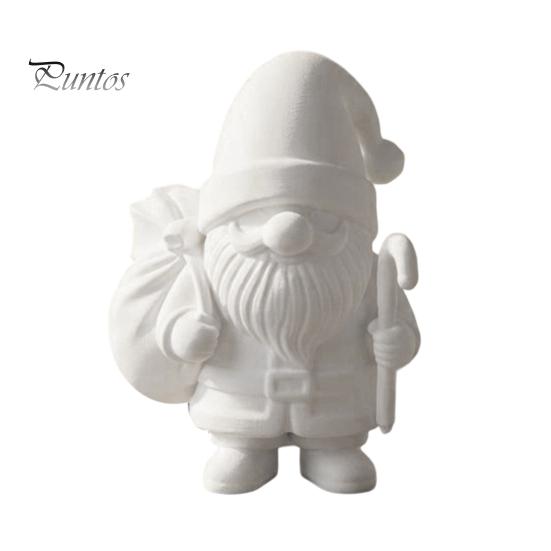 Decoración de Mesa Navideña Figura de Papá Noel Impresa en 3D para Pintar DIY, Adorno Festivo Navideño para Habitación, Figura de Resina Blanca para Estante de Escritorio