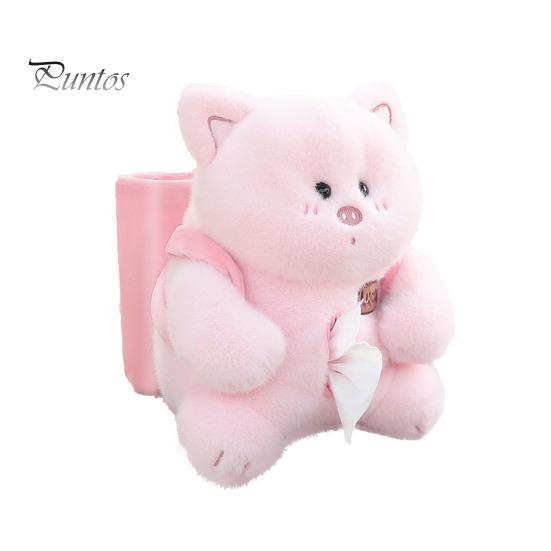 

Милый медведь, автомобильная коробка для салфеток и мусорное ведро 2-в-1, плюшевый многофункциональный органайзер, универсальный декор для салона автомобиля для внедорожника, грузовика, фургона D