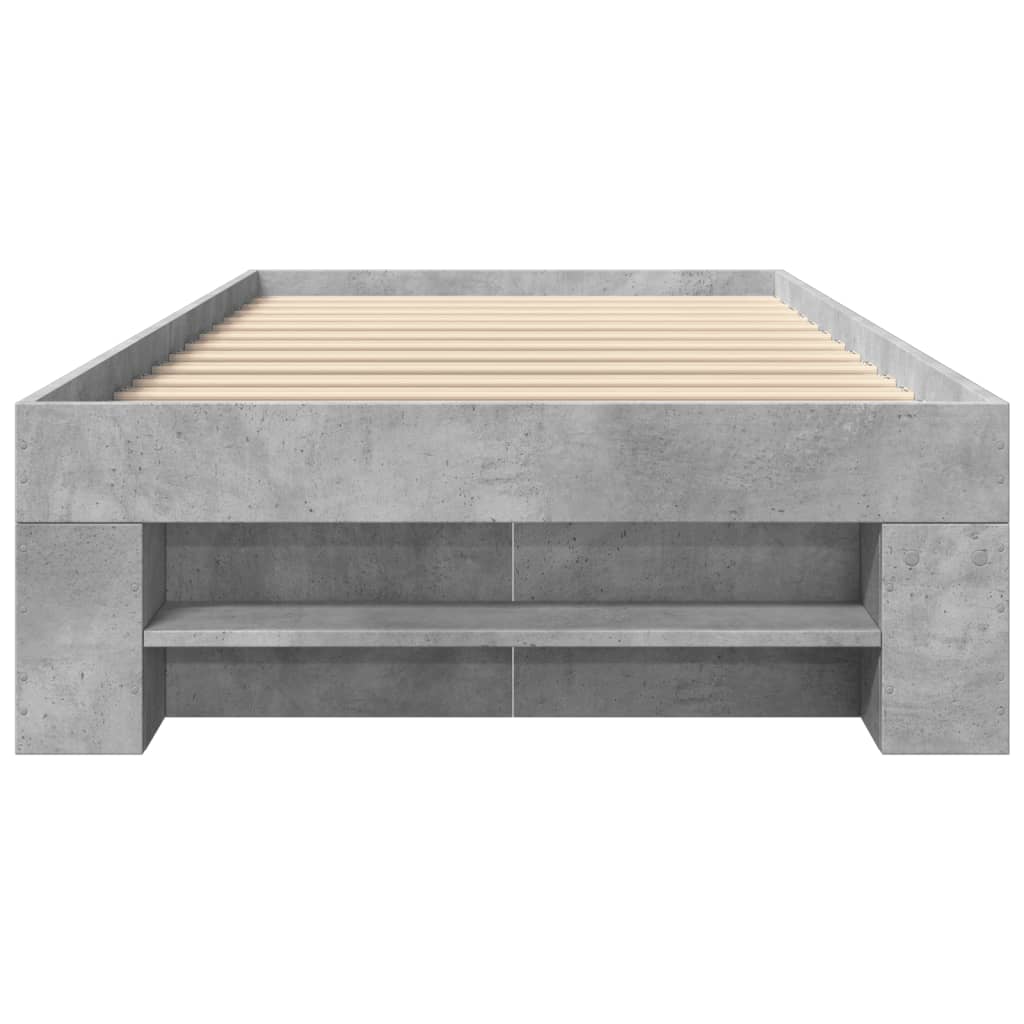 Bed Frame Concrete Grey 75x190 cm Particleboard