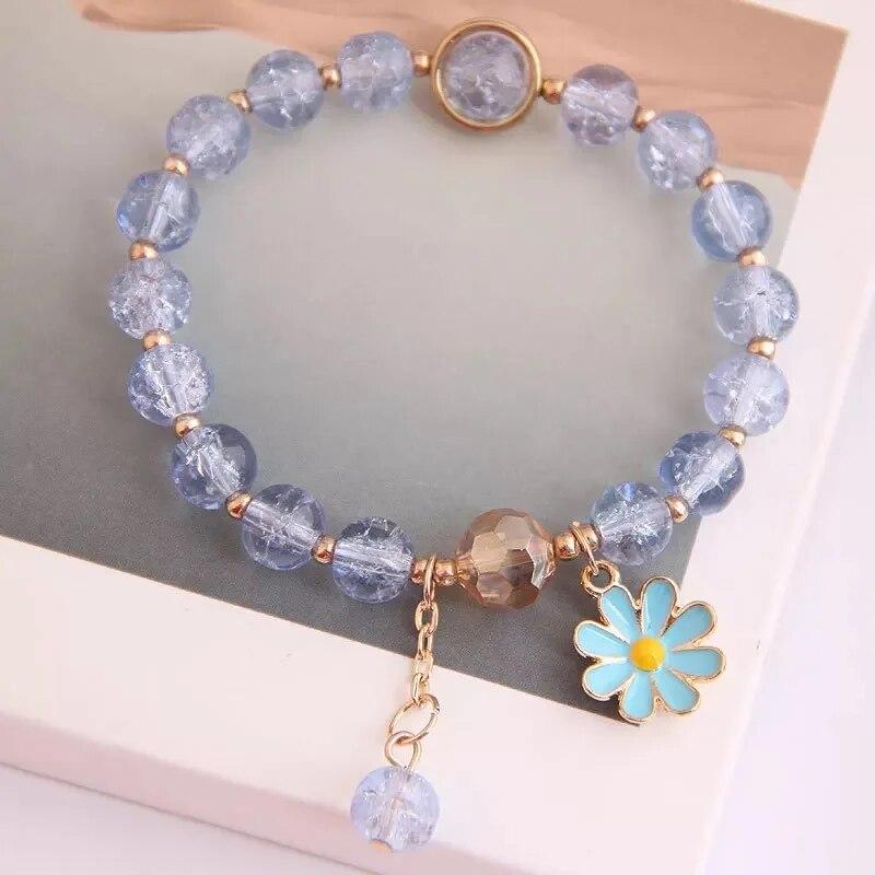 Daisy Flowers Bracelet Bohemian Colorful Beaded Bracelet Handmade Women Fashion Jewelry Gift