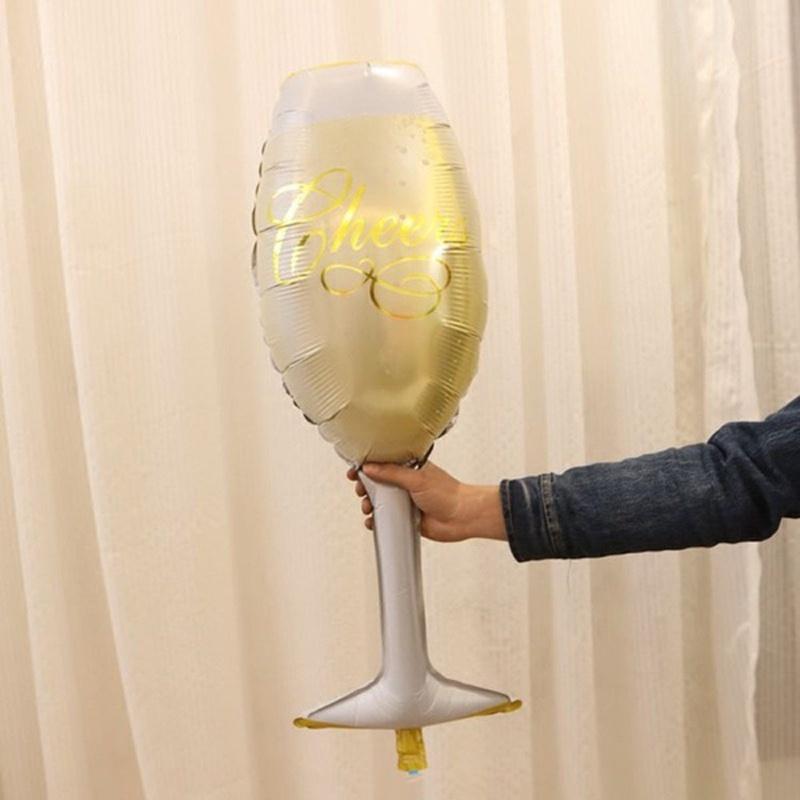 Foil 2pcs Large Champagne Balloons Wedding Anniversary Wine Bottle And Cup Ball