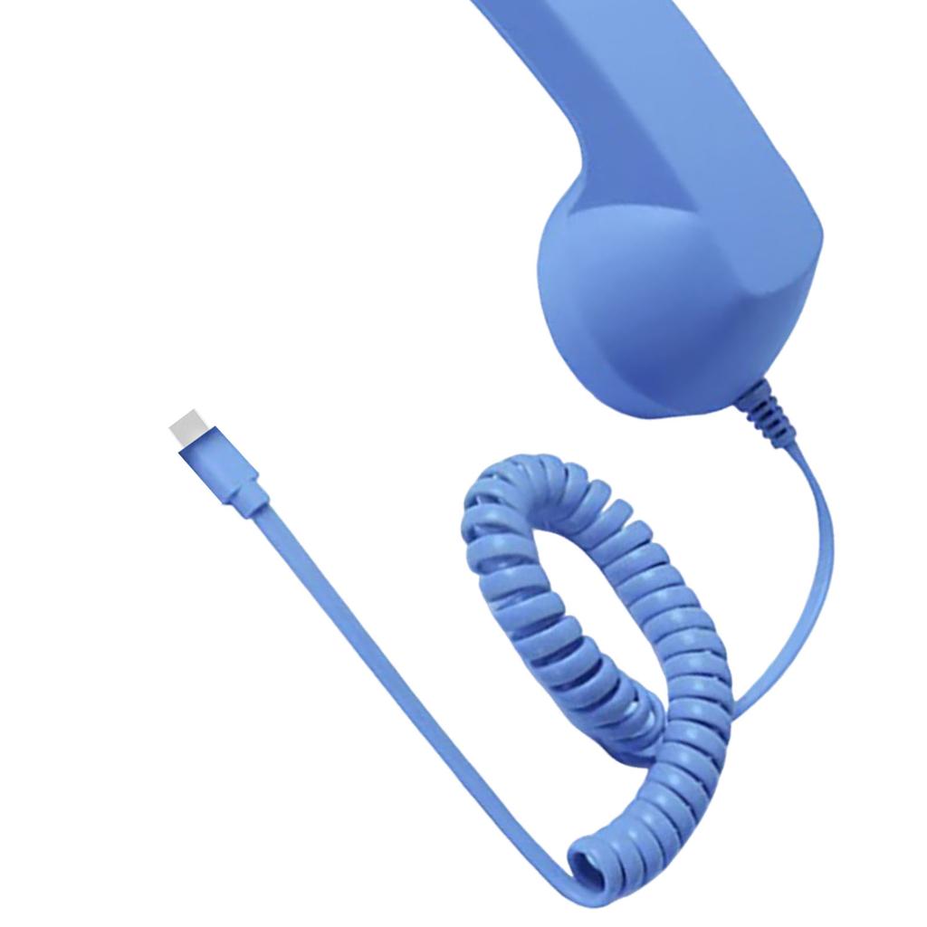 Landline Handle Receiver Type-C Creative Telephone Head Set Ergonomics Portable Vintage Phone Headset for Calls Meetings
