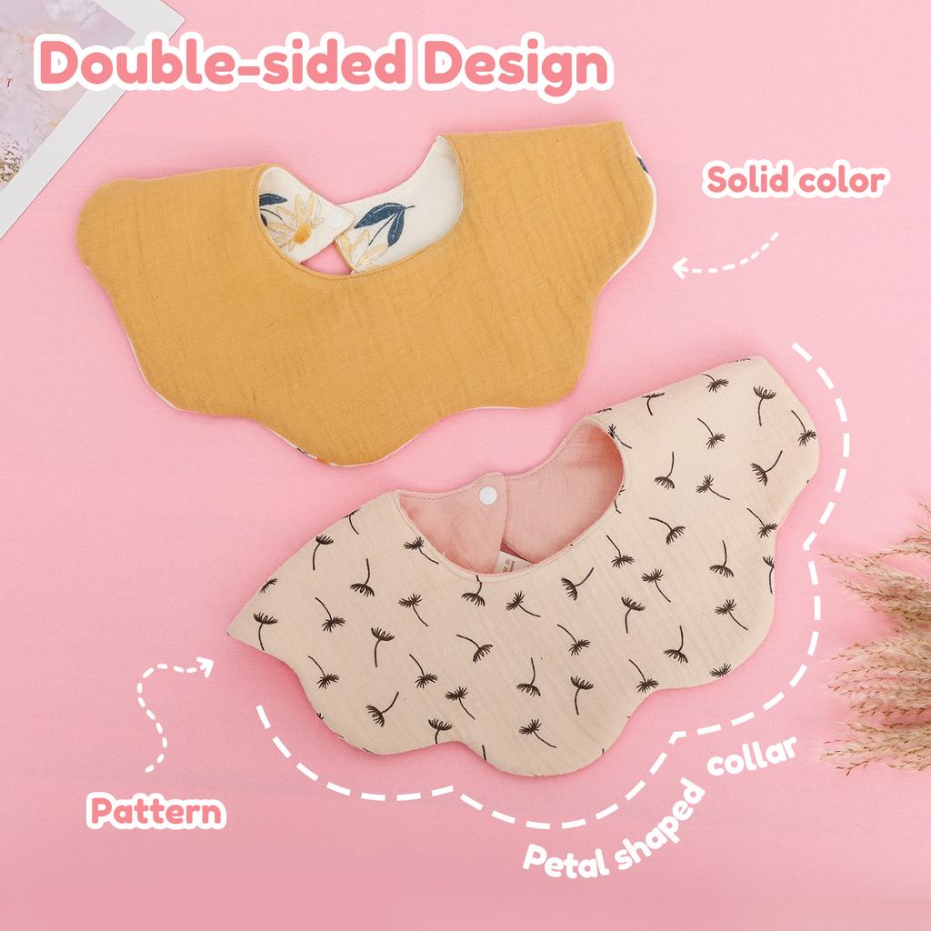 8Pcs Cotton Baby Drooling Bibs Round Neck Baby Drooling Bibs Quick Absorbent Burp Cloth Machine for Boys Girls Newborn