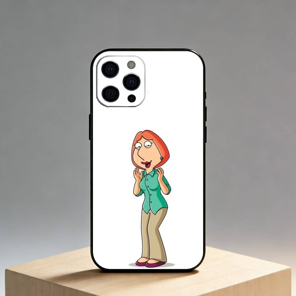 F-Family G-Guy Phone Case For iPhone17,16,15,14,13,12 Plus,Max Soft Silicone Black Cover