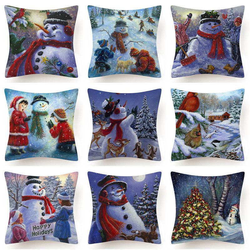 Cozy And Festive Christmas Snowman Pillow Case For Home Sofa Car Decoration Gift