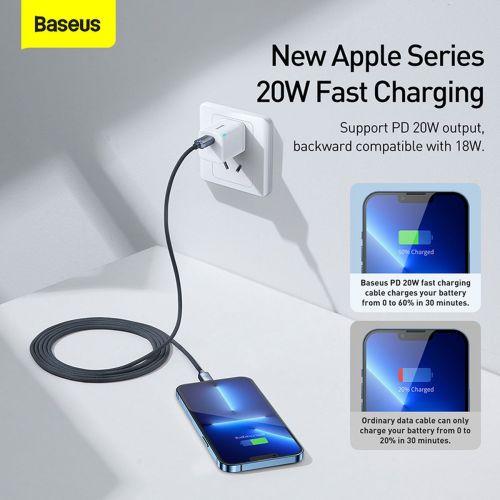 Cable Baseus  Baseus CAJY000301 Lightning - USB-C PD QC Cable 20W 480Mb/s 2m - Black