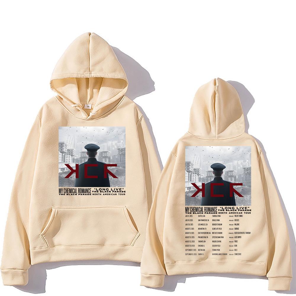 

My Chemical Romance Да здравствует The Black Parade Толстовки Панк-группа Фанаты Подарочная одежда Мужчины Женщины Длинные рукава Флисовые толстовки XXXL хаки