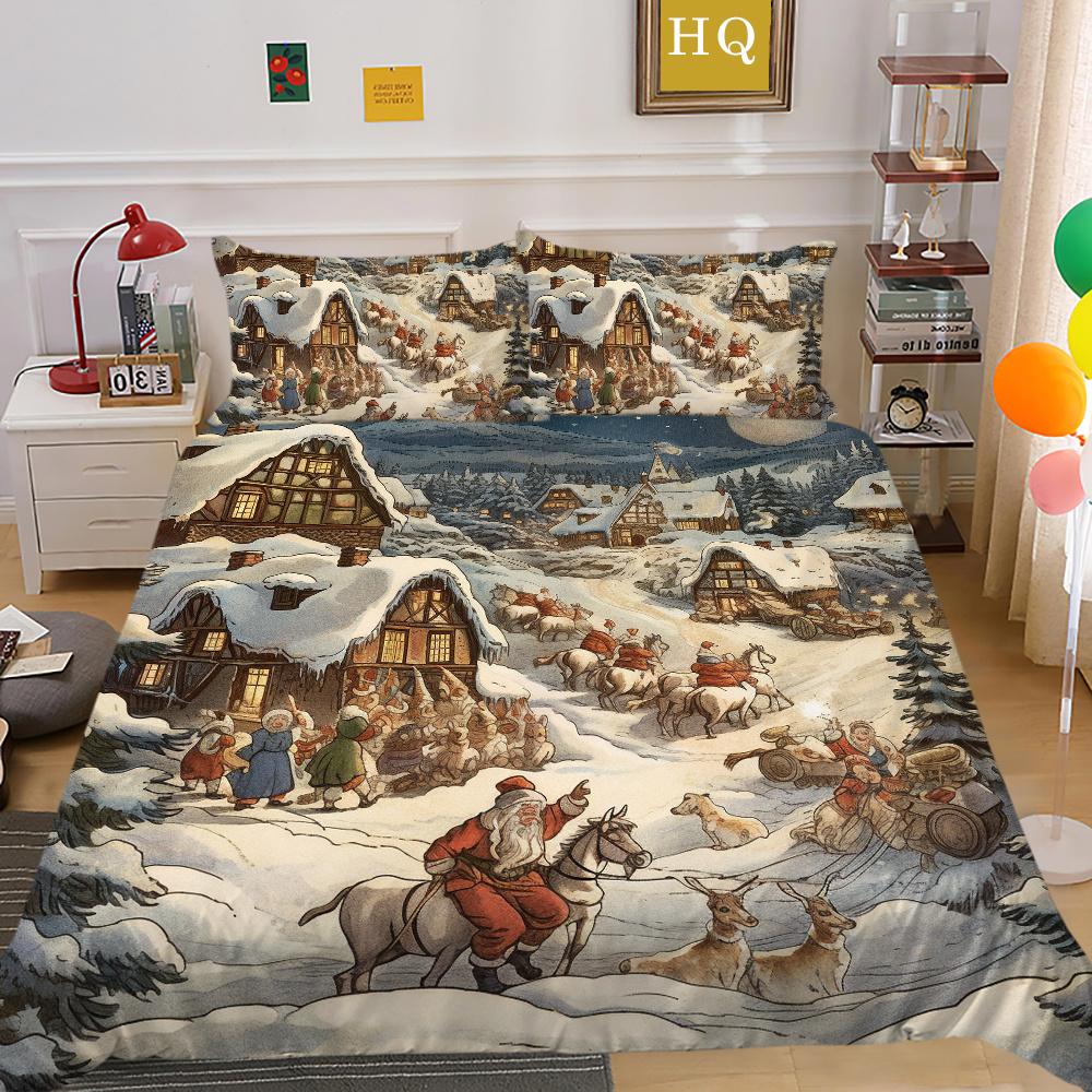 3D vánoční tisk přehozů do ložnice Dekor z mikrovlákna v plné velikosti Vysoce kvalitní designový dívčí bytový textil