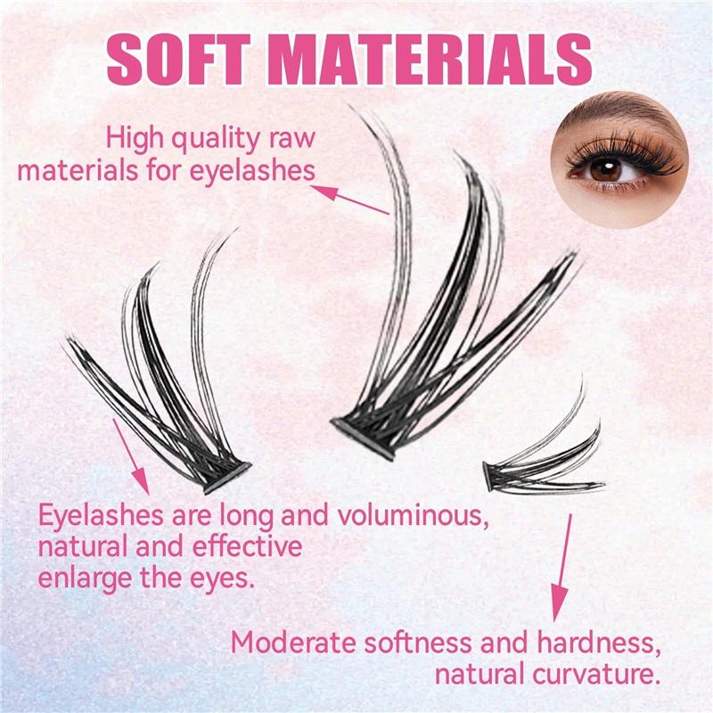 DIY sada prodlužování řas Řasy 200 KS Shluky Lash Bond and Seal Make-up Nástroje pro lepení řas Lepení Lepidlo Příslušenství
