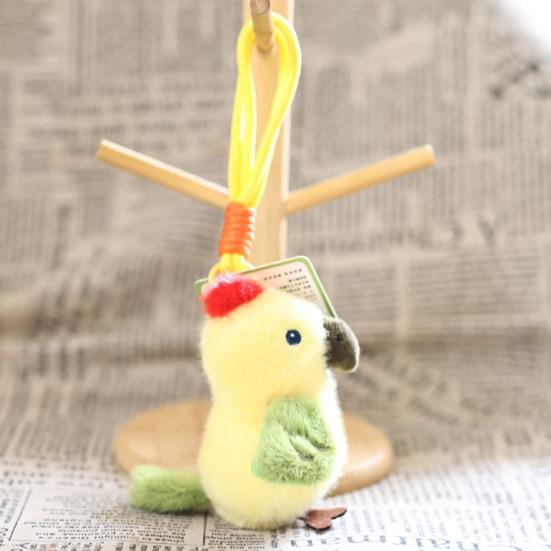 Cute Simulated Bird Plush Keychain, Small Parrot Stuffed Animal Pendant, Soft Sparrow Toy for Bag Backpack Purse, Cartoon Key Ring Charm Gift