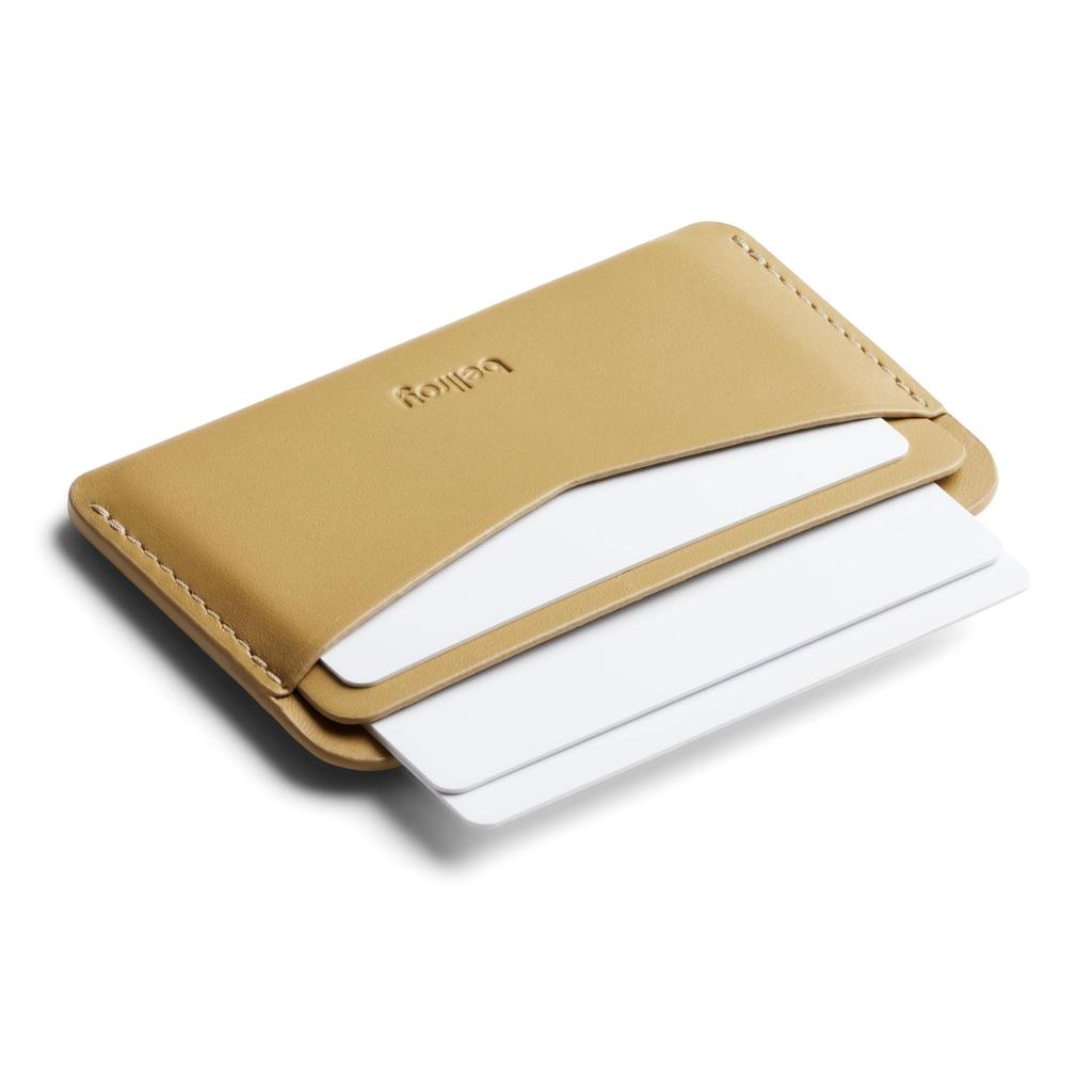 Bellroy Card Slip Minimalist Leather Card Holds up to 4 Cards Mustard Case, -