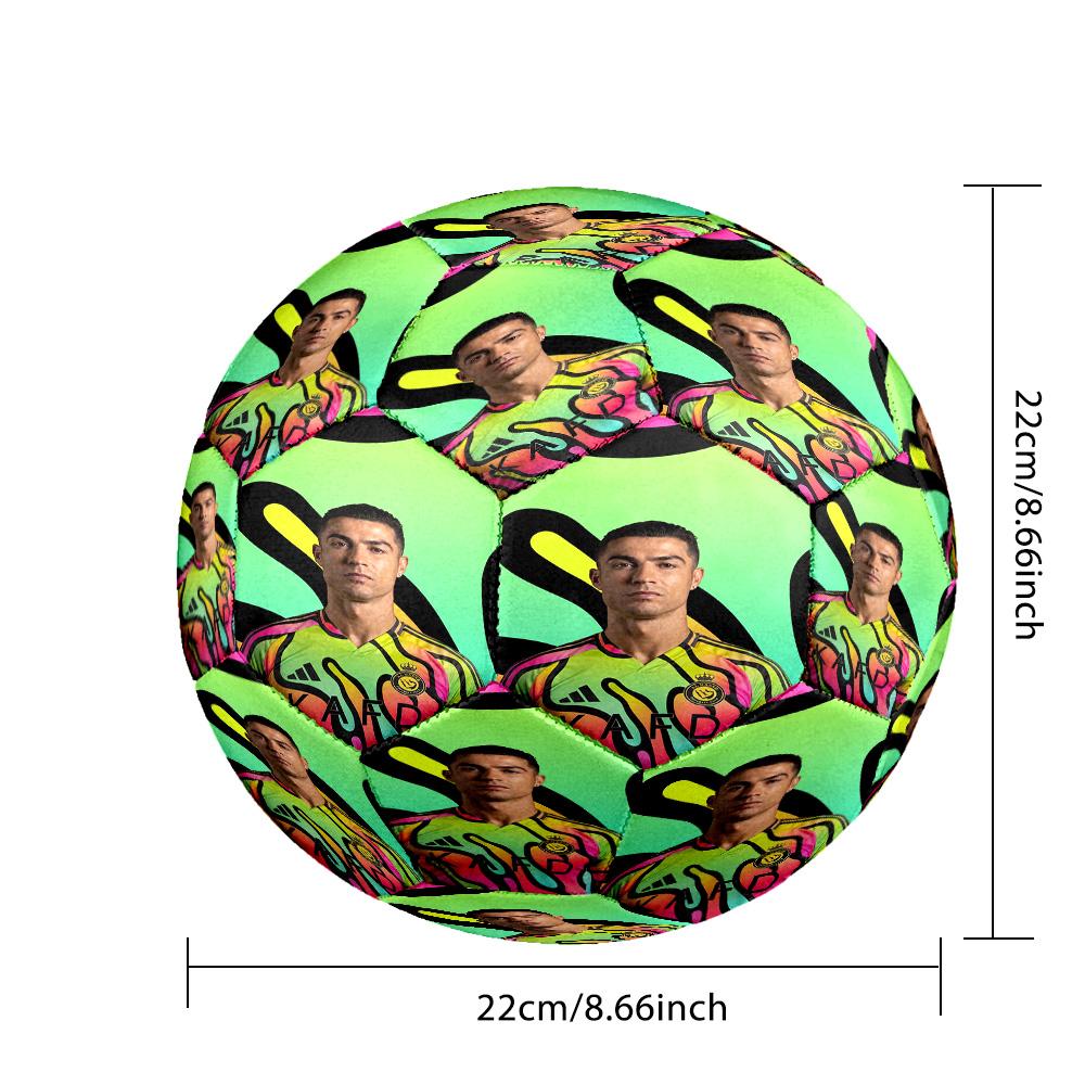 Pallone da Calcio Ronaldo Cr7 Football Legend Taglia 5 Cucito a Macchina per Allenamento e Partite Indoor/Outdoor Regalo Unico per gli Amanti del Calcio